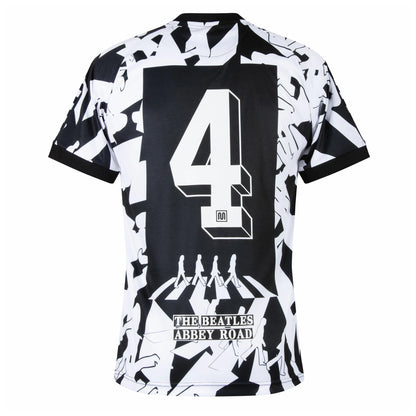 Black-White - Back - The Beatles Unisex Adult Meyba Abbey Road Crossing Jersey