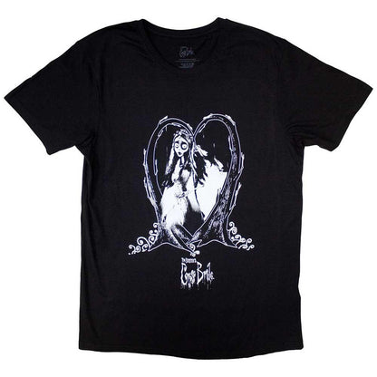 Black - Front - Corpse Bride Unisex Adult Heart T-Shirt