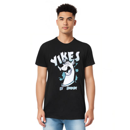 Black-Blue - Side - Scooby Doo Unisex Adult Yikes T-Shirt