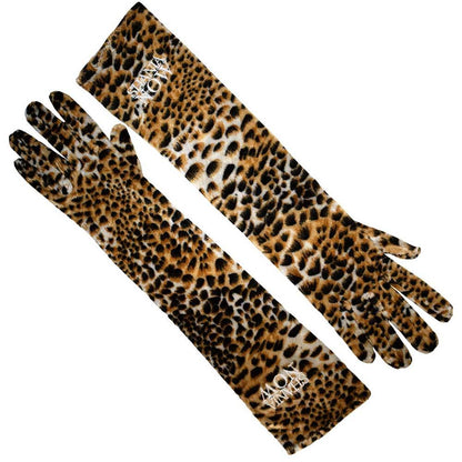 Brown-Black - Front - Shania Twain Womens-Ladies Tour 2018 Now Leopard Gloves