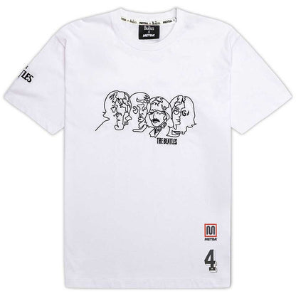 White - Front - The Beatles Unisex Adult Meyba Embroidered T-Shirt