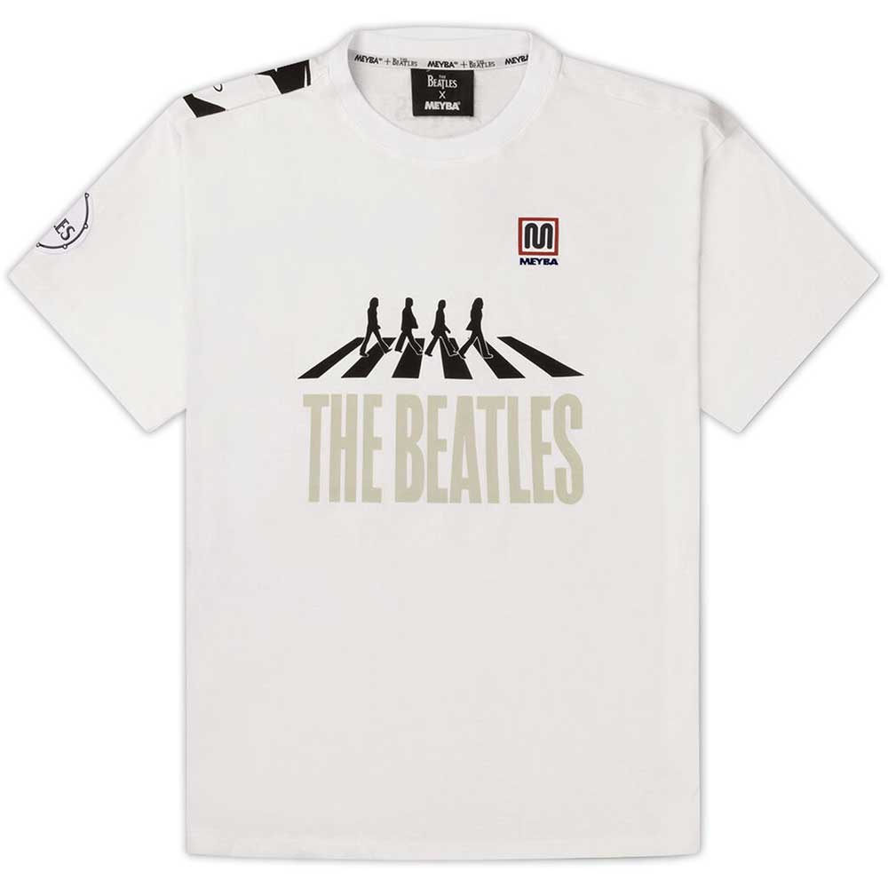 White - Front - The Beatles Unisex Adult Meyba 4 T-Shirt
