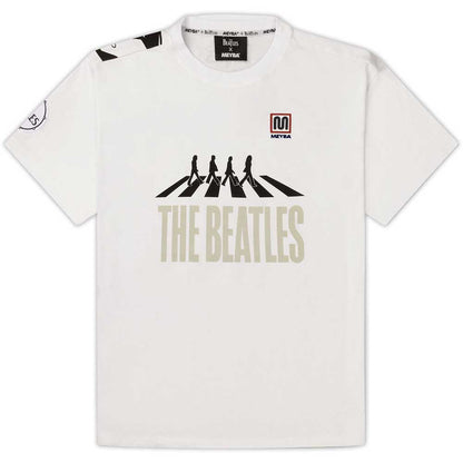 White - Front - The Beatles Unisex Adult Meyba 4 T-Shirt