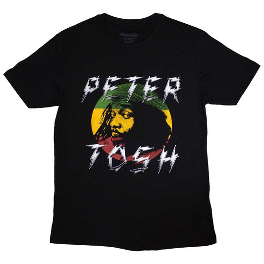 Black - Front - Peter Tosh Unisex Adult Lightning Logo T-Shirt