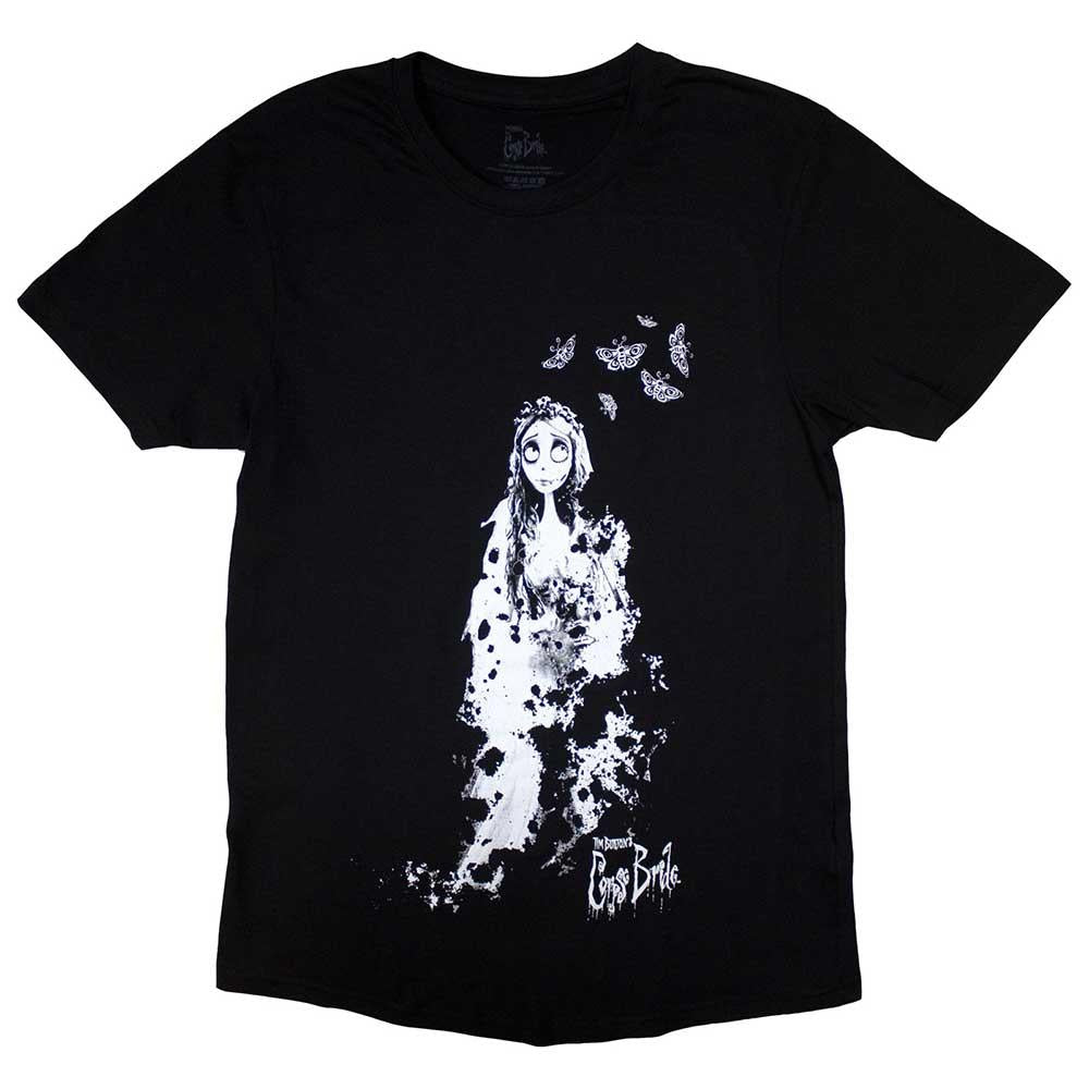 Black - Front - Corpse Bride Unisex Adult Butterflies T-Shirt