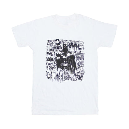 White - Front - Batman Unisex Adult Scribbler T-Shirt