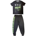 Black - Front - Green Day Unisex Adult Drips Long Pyjama Set