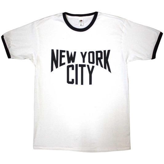 White - Front - NYC Unisex Adult Text T-Shirt