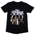 Black - Front - The Strokes Unisex Adult Band Photo T-Shirt