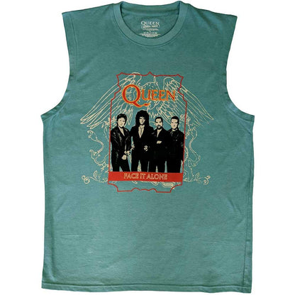 Green - Front - Queen Unisex Adult Face It Alone Tank Top