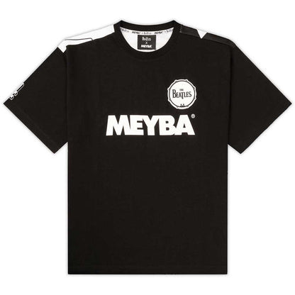 Black - Front - The Beatles Unisex Adult Meyba Drum & Crossing T-Shirt