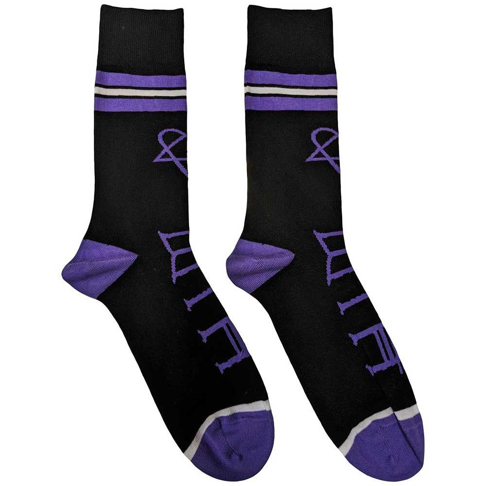 Black - Front - Him Unisex Adult Heartagram & Logo Socks