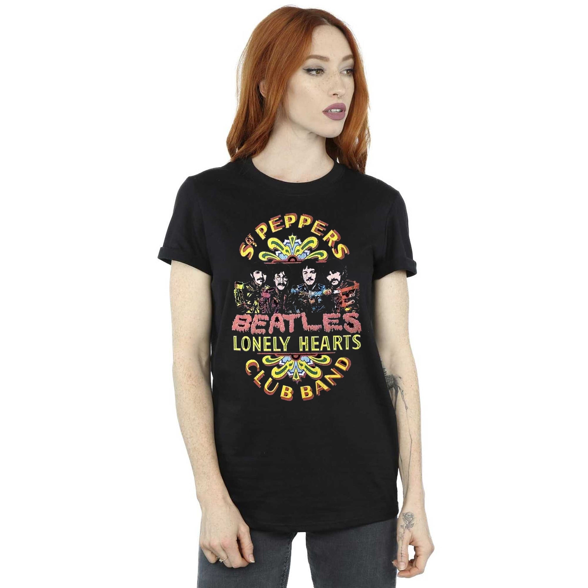 Black - Side - The Beatles Unisex Adult Sgt Pepper 2 T-Shirt