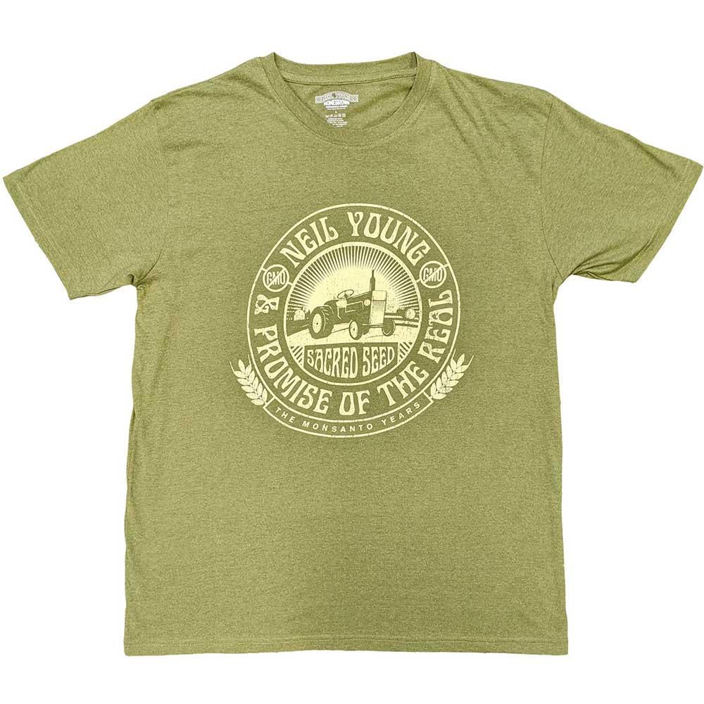 Green - Front - Neil Young Unisex Adult Tractor Seal T-Shirt