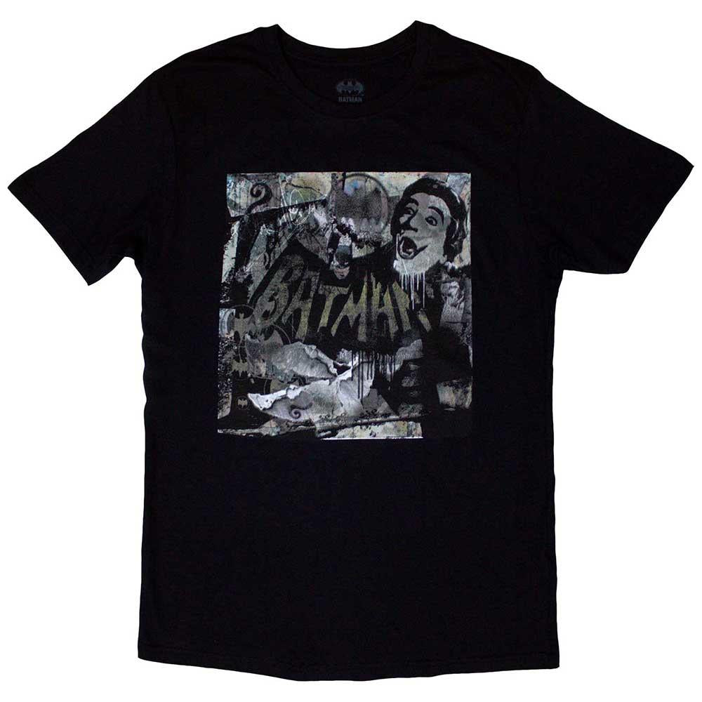 Black - Front - Batman Unisex Adult Mural T-Shirt