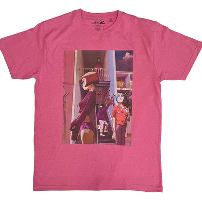 Pink - Front - Gorillaz Unisex Adult The Static Channel T-Shirt