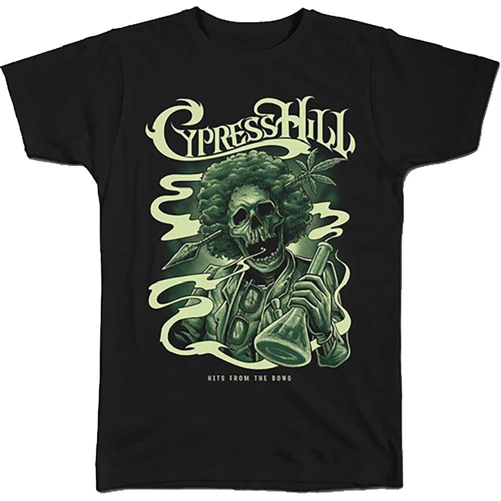 Black - Front - Cypress Hill Unisex Adult Skull T-Shirt