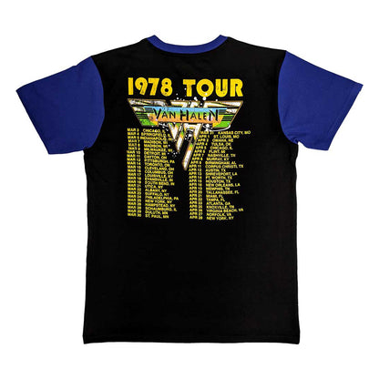 Black-Purple - Back - Van Halen Unisex Adult 1978 Tour Dates Raglan T-Shirt