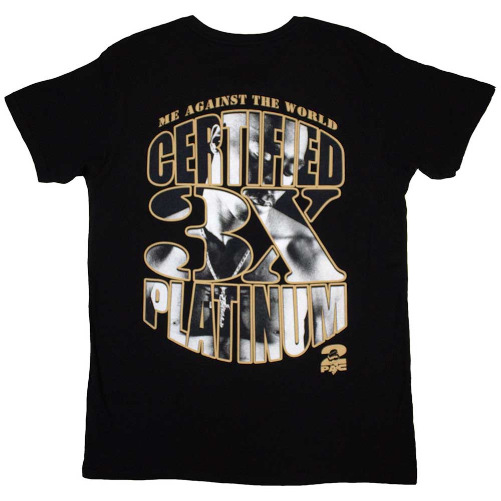 Black - Back - Tupac Shakur Unisex Adult Platinum Back Print T-Shirt