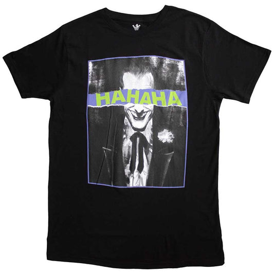 Black - Front - The Joker Unisex Adult Hahaha Eyes T-Shirt