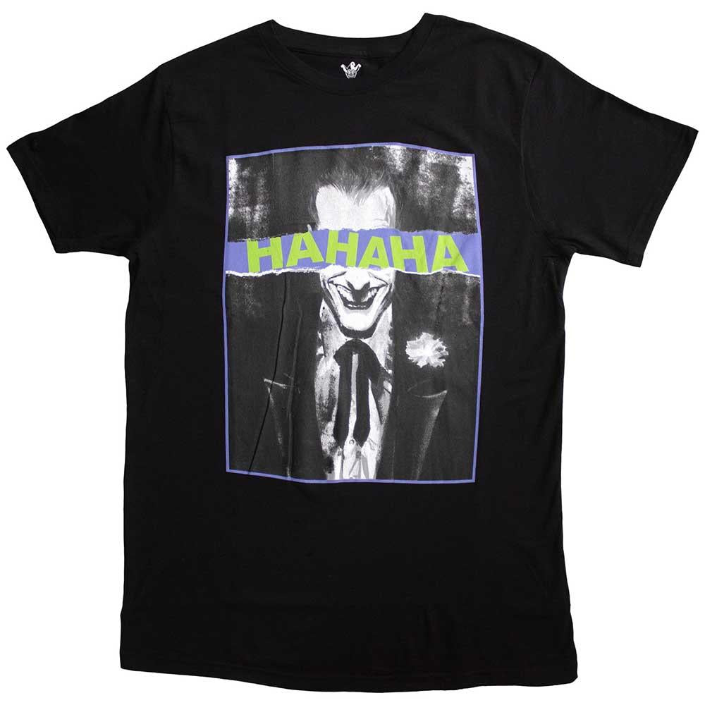 Black - Front - The Joker Unisex Adult Hahaha Eyes T-Shirt