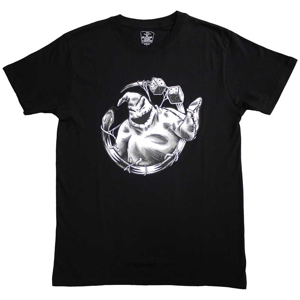 Black - Front - The Nightmare Before Christmas Unisex Adult Roll Ooogie Boogie T-Shirt