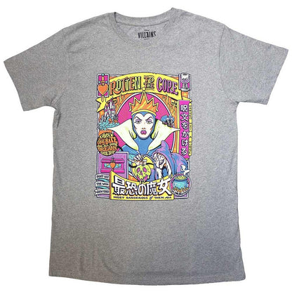 Grey - Front - Snow White And The Seven Dwarfs Unisex Adult Rotten To The Core Evil Queen T-Shirt