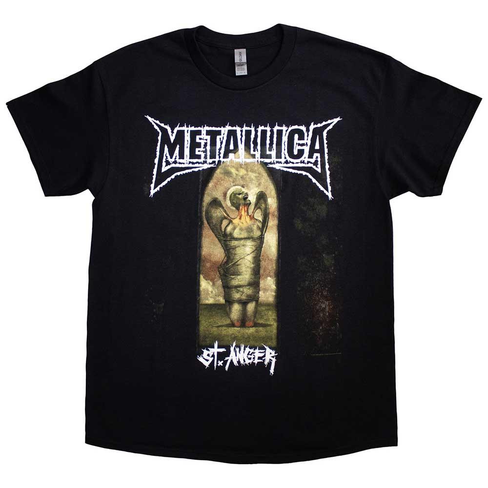 Black - Front - Metallica Unisex Adult St Anger Angel T-Shirt