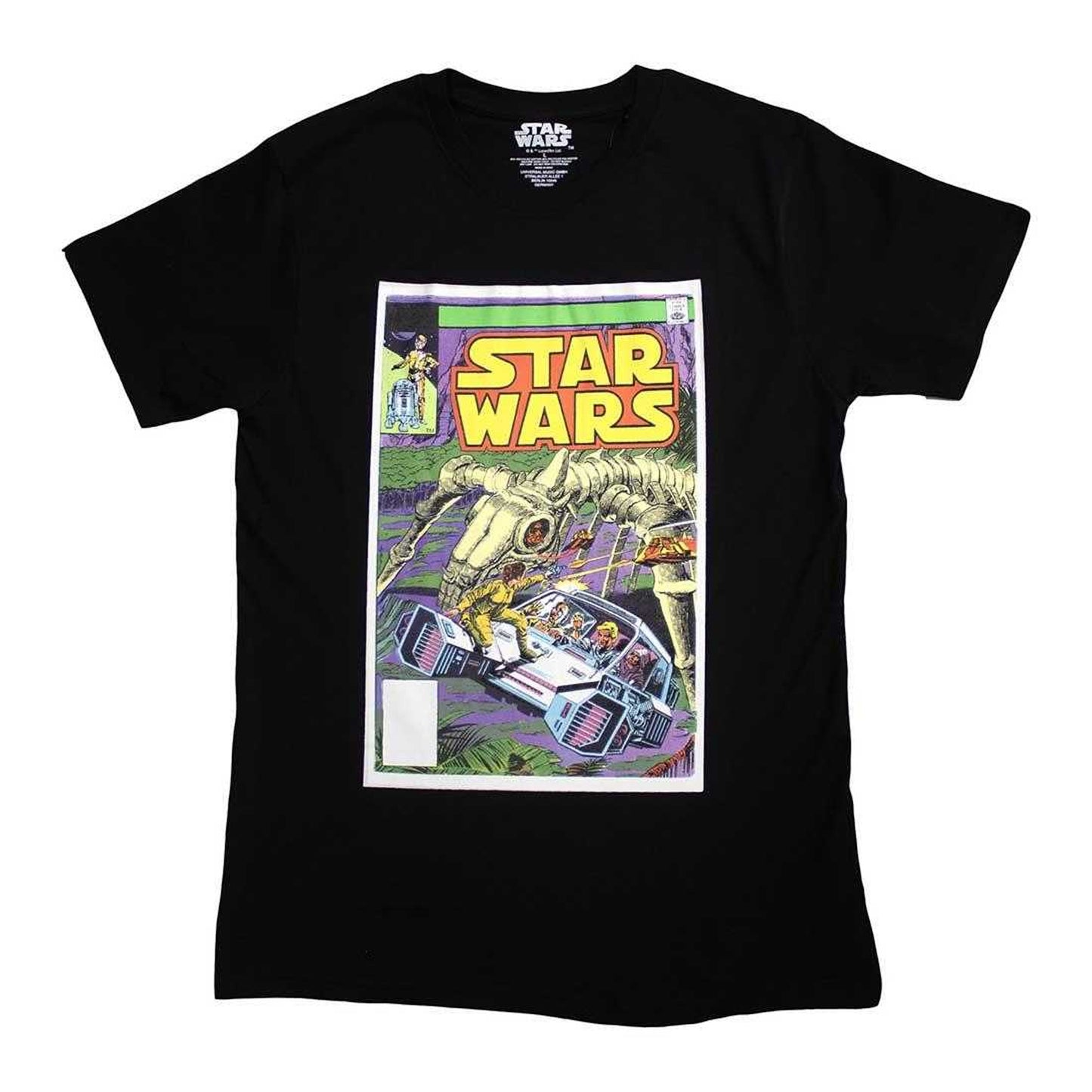 Black - Front - Star Wars Unisex Adult Flight Comic Cover T-Shirt