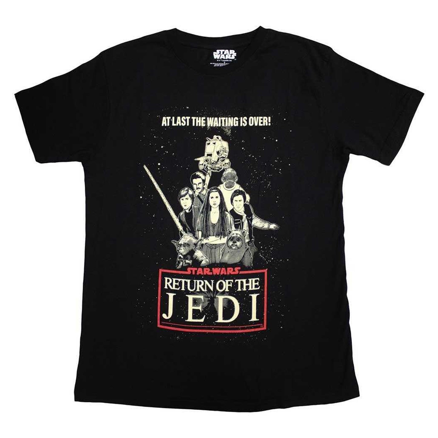 Black - Front - Star Wars: Return Of The Jedi Unisex Adult Waiting Is Over T-Shirt