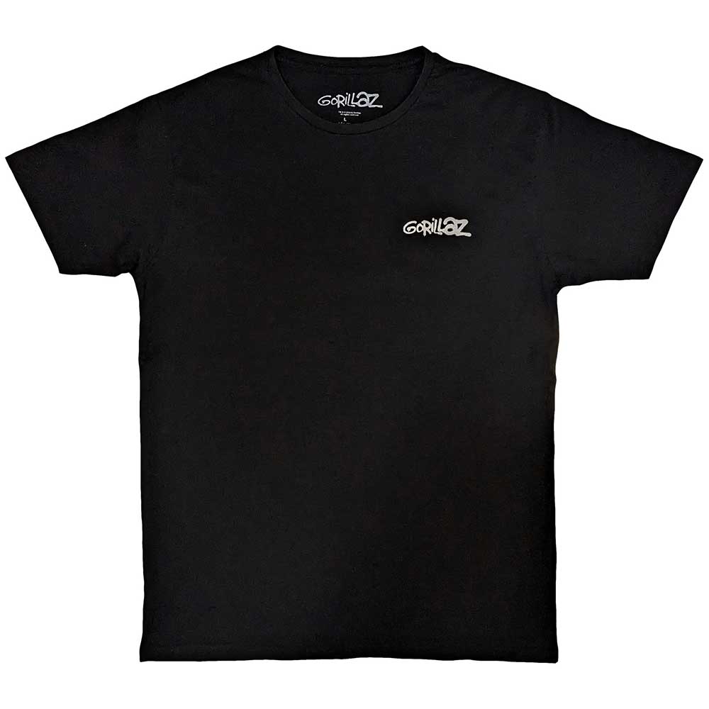 Black - Front - Gorillaz Unisex Adult Pocket Spray - George Group T-Shirt