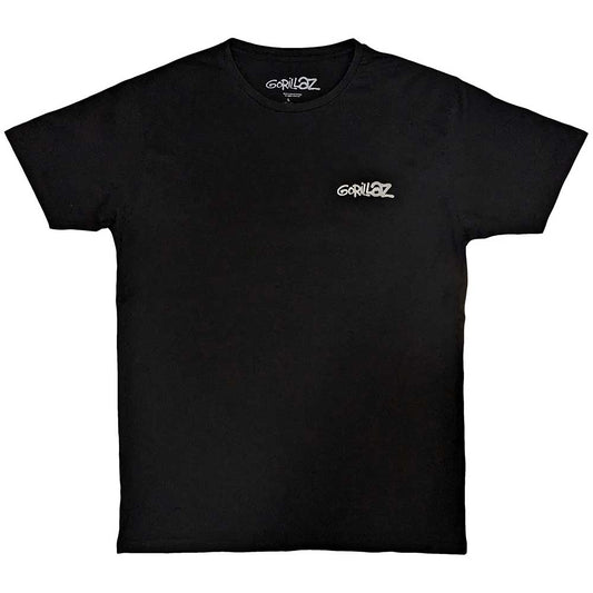 Black - Front - Gorillaz Unisex Adult Pocket Spray - George Group T-Shirt