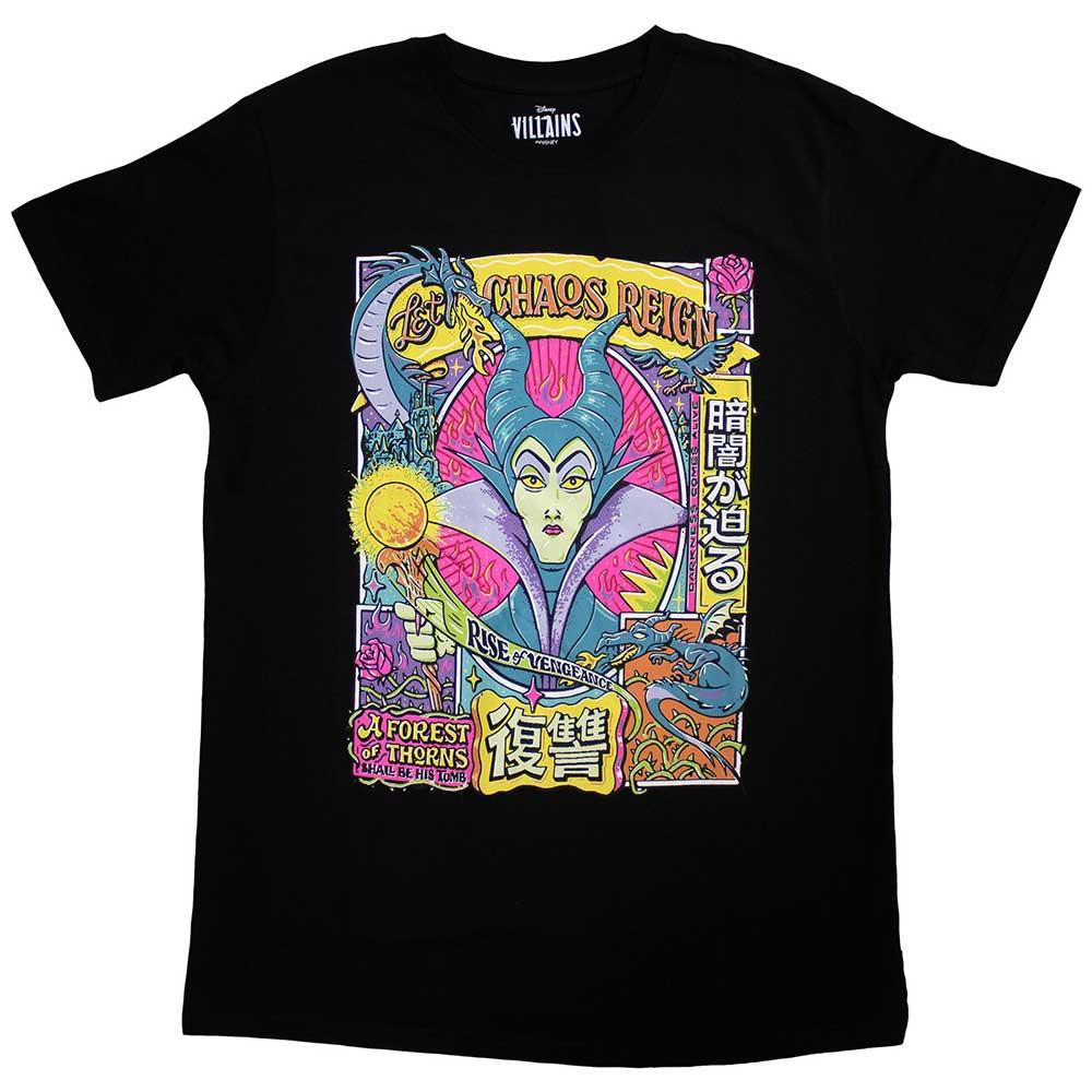 Black - Front - Sleeping Beauty Unisex Adult Let Chaos Reign Maleficent T-Shirt