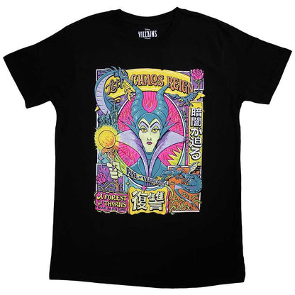 Black - Front - Sleeping Beauty Unisex Adult Let Chaos Reign Maleficent T-Shirt
