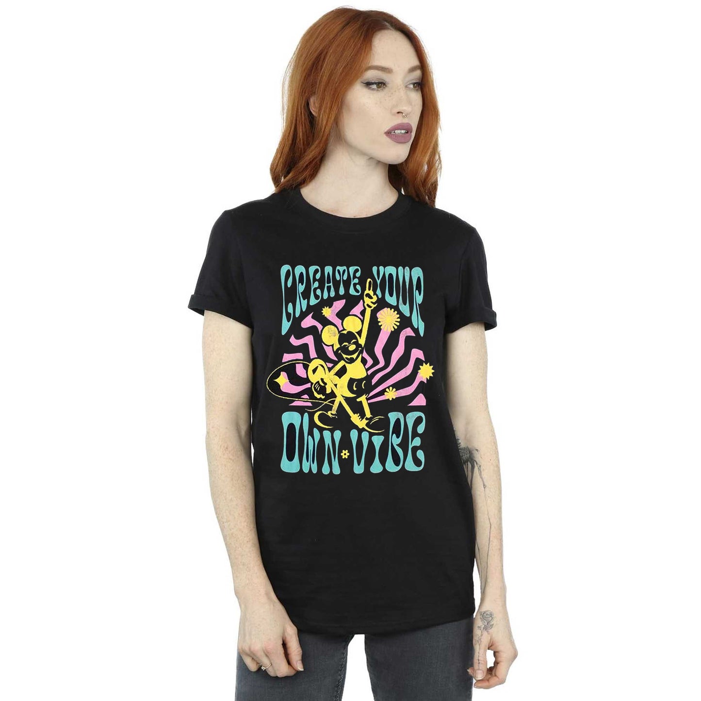 Charcoal Grey - Side - Mickey Mouse Unisex Adult Create Vibe T-Shirt