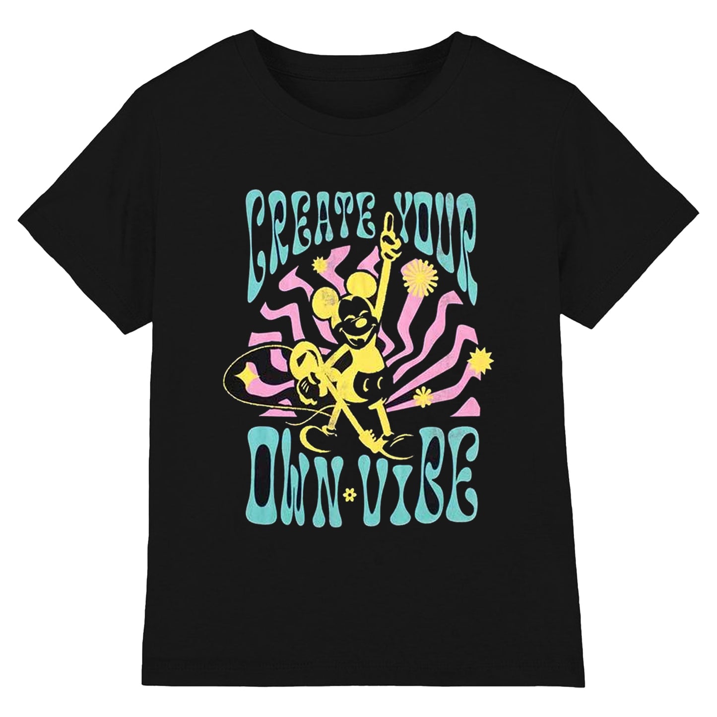 Charcoal Grey - Front - Mickey Mouse Unisex Adult Create Vibe T-Shirt
