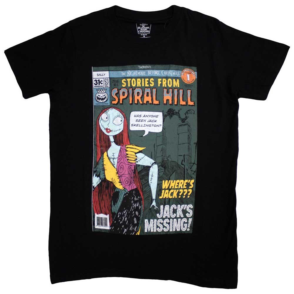 Black - Front - The Nightmare Before Christmas Unisex Adult Spiral Hill Sally T-Shirt