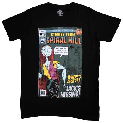 Black - Front - The Nightmare Before Christmas Unisex Adult Spiral Hill Sally T-Shirt