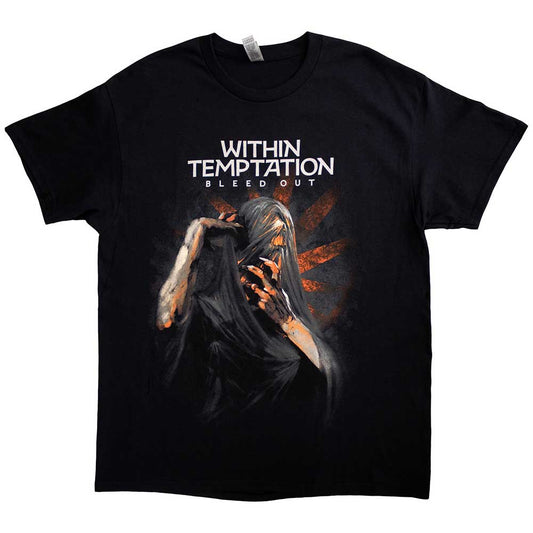 Black - Front - Within Temptation Unisex Adult Bleed Out Album Back Print T-Shirt