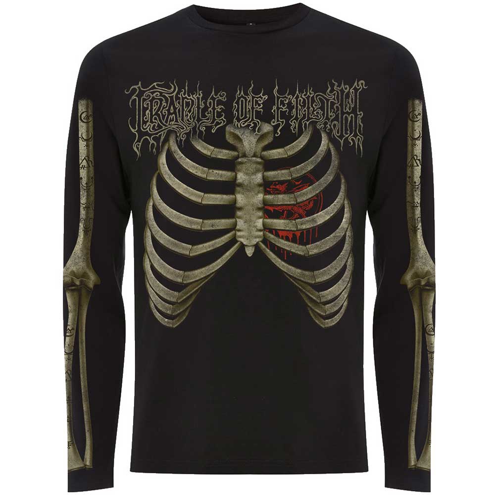 Black - Front - Cradle Of Filth Unisex Adult Skeleton Long-Sleeved T-Shirt