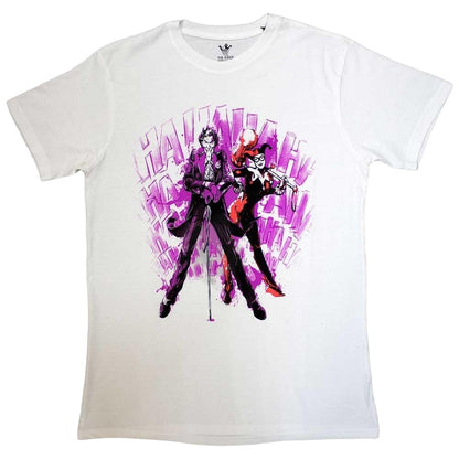 White - Front - The Joker Unisex Adult HaHa Harley Quinn T-Shirt