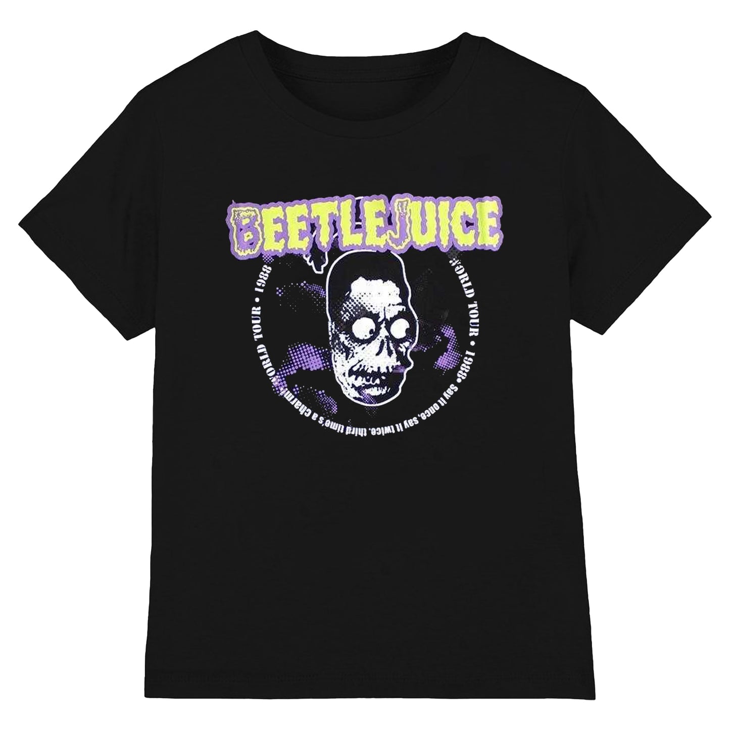 Black - Front - Beetlejuice Unisex Adult 1988 World Tour T-Shirt