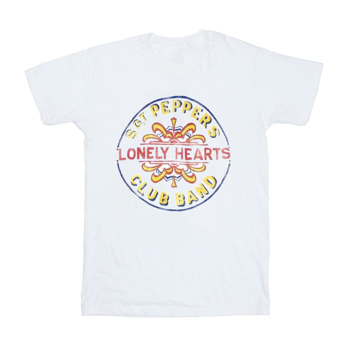 White - Front - The Beatles Unisex Adult Painted Pepper T-Shirt