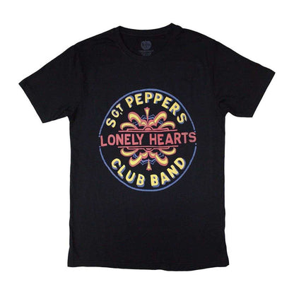 Black - Front - The Beatles Unisex Adult Painted Pepper T-Shirt