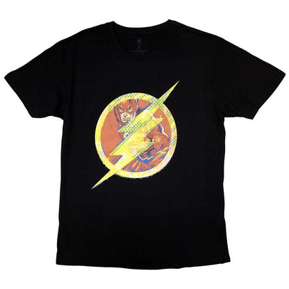 Black - Front - The Flash Unisex Adult Logo T-Shirt