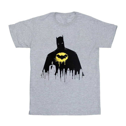 Grey - Front - Batman Unisex Adult Silhouette Drip T-Shirt