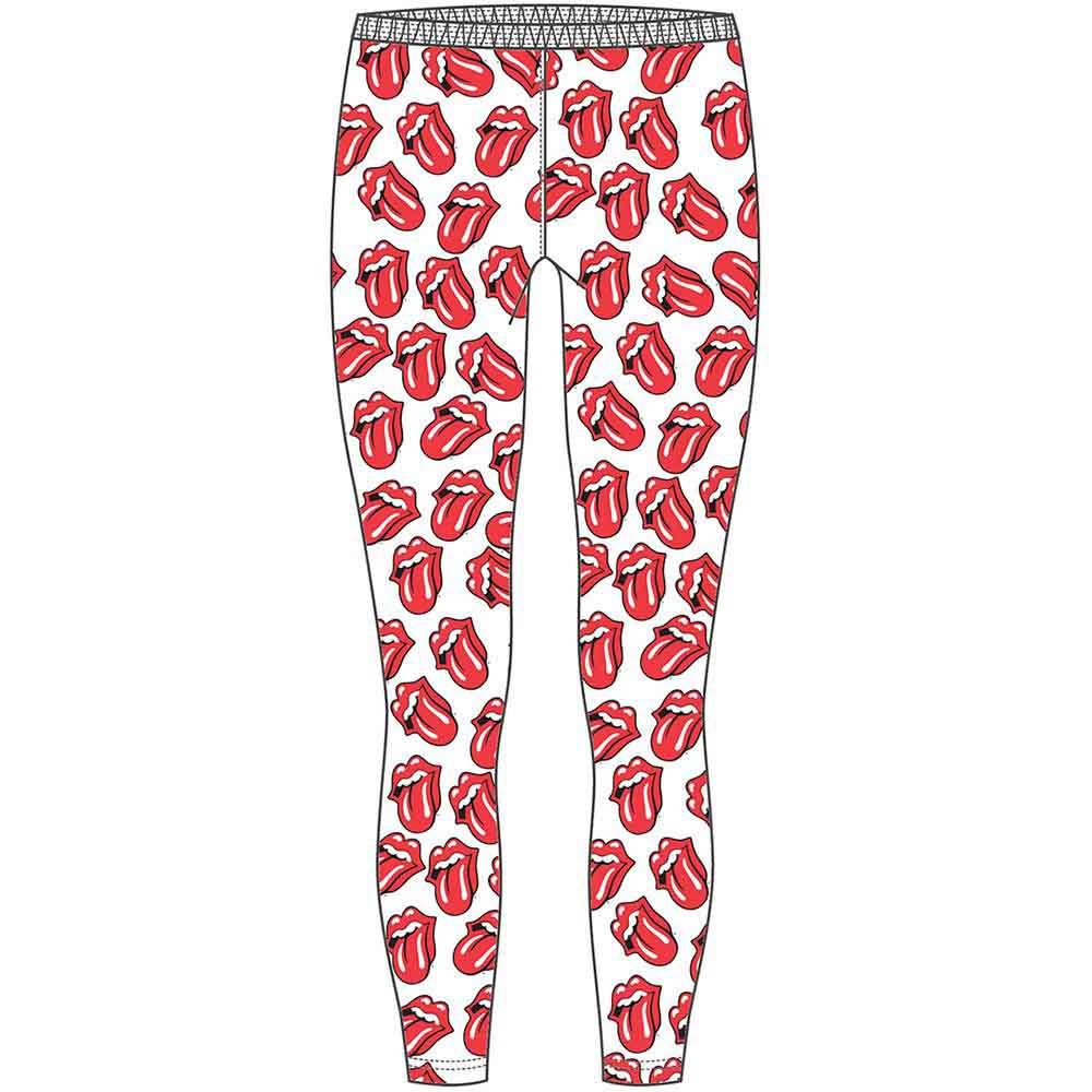 White-Red - Front - The Rolling Stones Womens-Ladies Classic Tongue Leggings