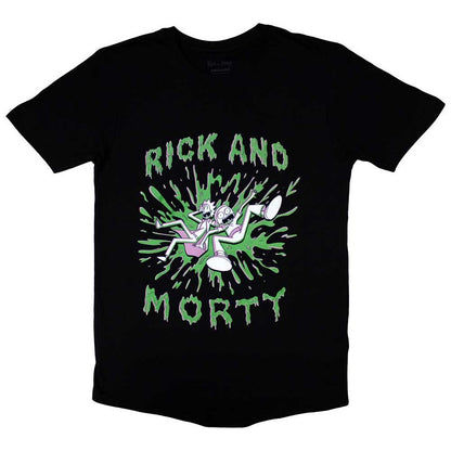Black - Front - Rick And Morty Unisex Adult Splat T-Shirt