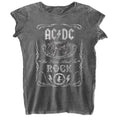 Charcoal Grey - Front - AC-DC Womens-Ladies Cannon Swig Burnout T-Shirt