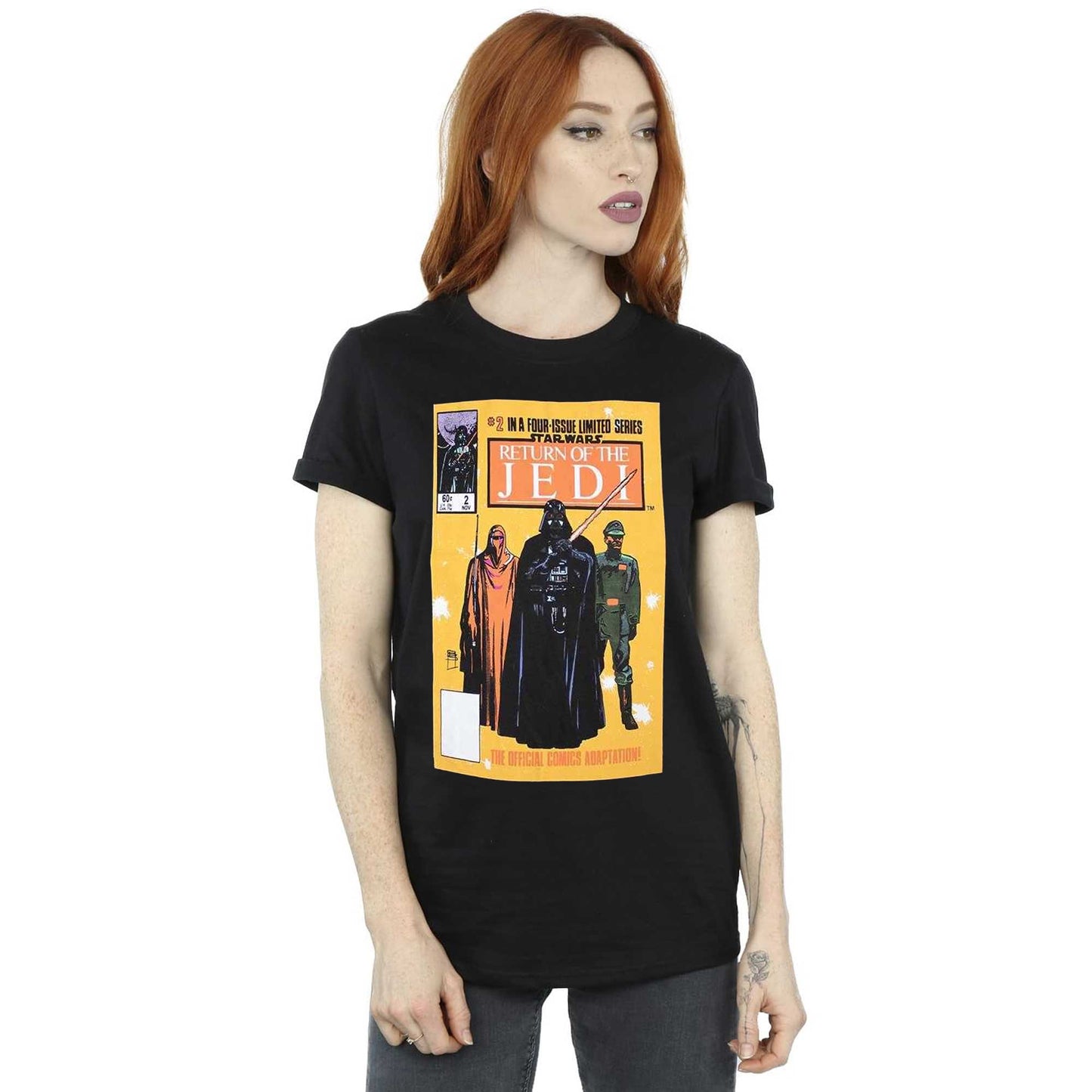 Black - Side - Star Wars: Return Of The Jedi Unisex Adult Comic Cover T-Shirt